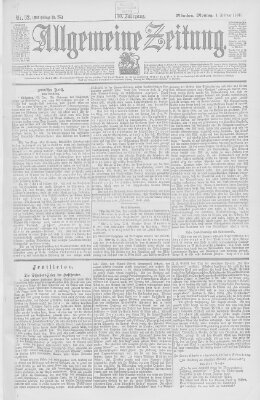 Allgemeine Zeitung Montag 1. Februar 1897