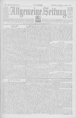 Allgemeine Zeitung Montag 15. Februar 1897