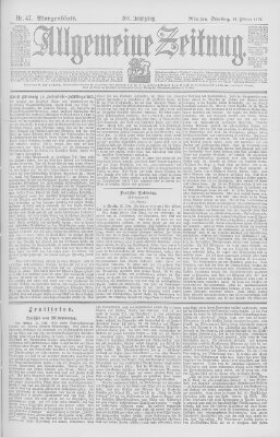 Allgemeine Zeitung Dienstag 16. Februar 1897