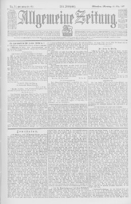 Allgemeine Zeitung Montag 22. März 1897