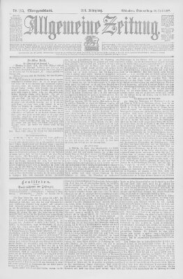 Allgemeine Zeitung Donnerstag 15. April 1897