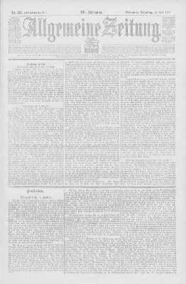 Allgemeine Zeitung Samstag 17. April 1897