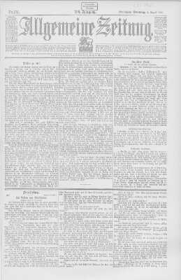 Allgemeine Zeitung Sonntag 1. August 1897