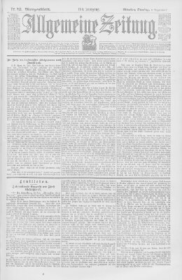 Allgemeine Zeitung Dienstag 3. August 1897