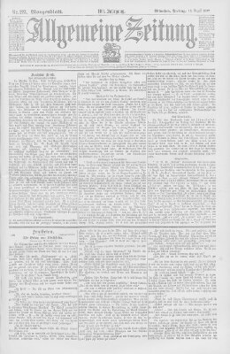 Allgemeine Zeitung Freitag 13. August 1897