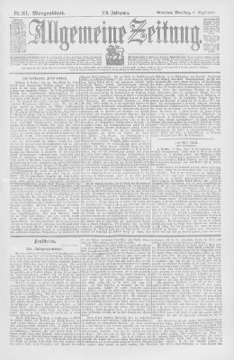 Allgemeine Zeitung Samstag 21. August 1897