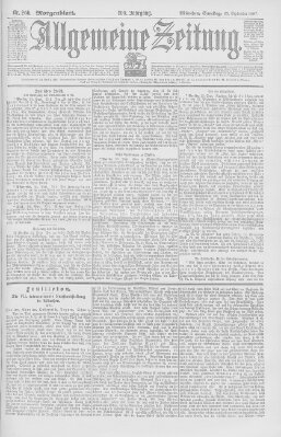 Allgemeine Zeitung Samstag 25. September 1897