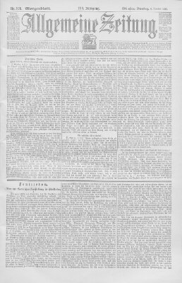 Allgemeine Zeitung Dienstag 5. Oktober 1897