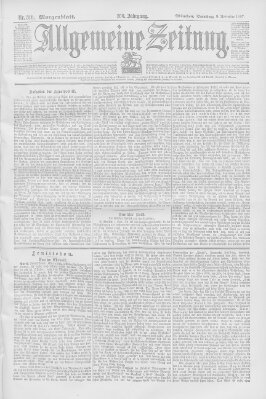 Allgemeine Zeitung Dienstag 9. November 1897