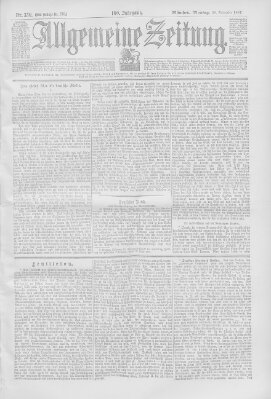 Allgemeine Zeitung Montag 29. November 1897