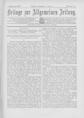 Allgemeine Zeitung Donnerstag 7. Januar 1897