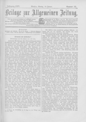 Allgemeine Zeitung Montag 18. Januar 1897