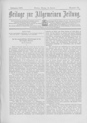 Allgemeine Zeitung Montag 25. Januar 1897