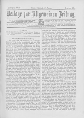 Allgemeine Zeitung Mittwoch 27. Januar 1897