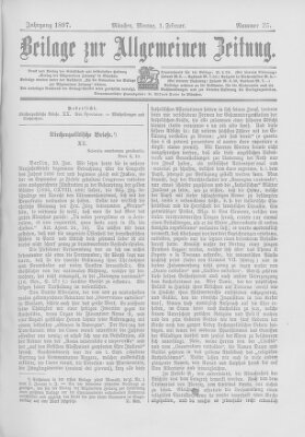 Allgemeine Zeitung Montag 1. Februar 1897