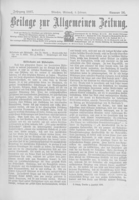 Allgemeine Zeitung Mittwoch 3. Februar 1897