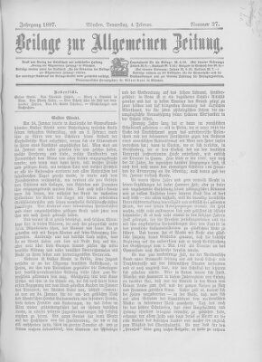 Allgemeine Zeitung Donnerstag 4. Februar 1897