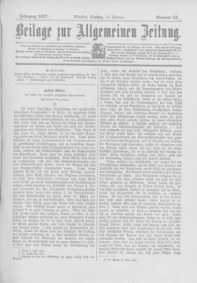 Allgemeine Zeitung Samstag 13. Februar 1897