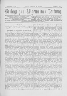 Allgemeine Zeitung Dienstag 16. Februar 1897