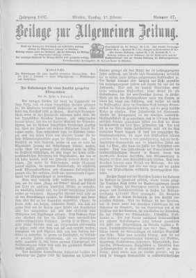 Allgemeine Zeitung Samstag 27. Februar 1897