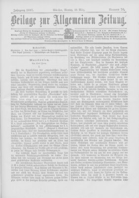 Allgemeine Zeitung Montag 29. März 1897