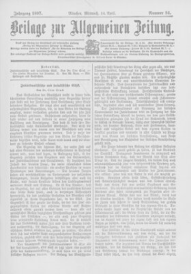 Allgemeine Zeitung Mittwoch 14. April 1897