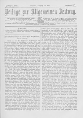 Allgemeine Zeitung Dienstag 20. April 1897