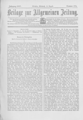 Allgemeine Zeitung Mittwoch 11. August 1897