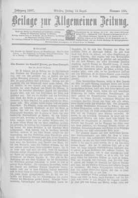 Allgemeine Zeitung Freitag 13. August 1897