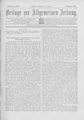 Allgemeine Zeitung Samstag 14. August 1897