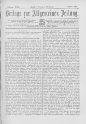 Allgemeine Zeitung Donnerstag 19. August 1897