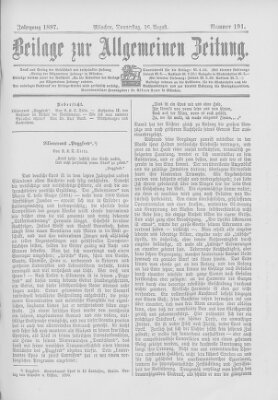 Allgemeine Zeitung Donnerstag 26. August 1897