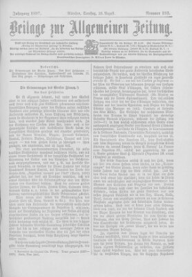 Allgemeine Zeitung Samstag 28. August 1897