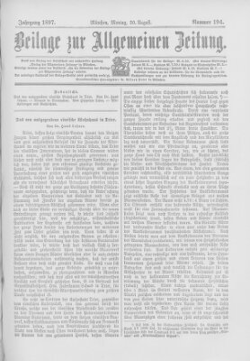 Allgemeine Zeitung Montag 30. August 1897