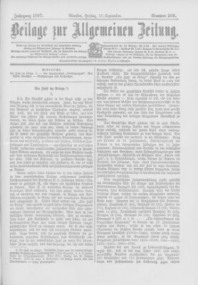 Allgemeine Zeitung Freitag 17. September 1897