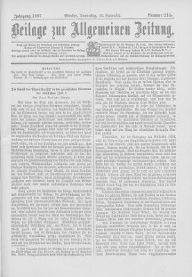 Allgemeine Zeitung Donnerstag 23. September 1897