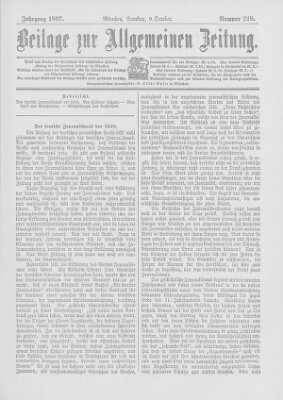 Allgemeine Zeitung Samstag 9. Oktober 1897