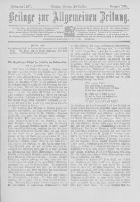 Allgemeine Zeitung Montag 18. Oktober 1897