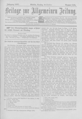 Allgemeine Zeitung Samstag 30. Oktober 1897