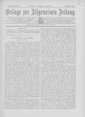 Allgemeine Zeitung Donnerstag 4. November 1897