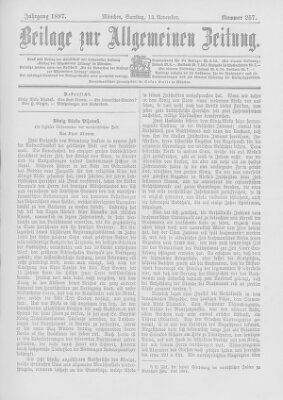 Allgemeine Zeitung Samstag 13. November 1897