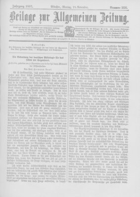 Allgemeine Zeitung Montag 15. November 1897