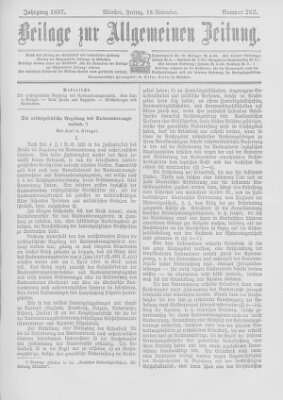 Allgemeine Zeitung Freitag 19. November 1897