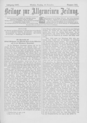 Allgemeine Zeitung Samstag 20. November 1897