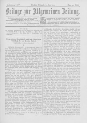 Allgemeine Zeitung Mittwoch 24. November 1897