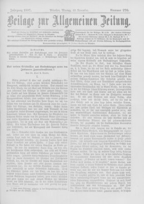 Allgemeine Zeitung Montag 29. November 1897