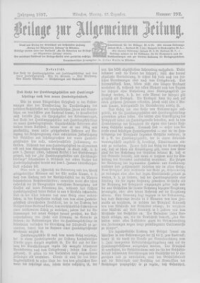 Allgemeine Zeitung Montag 27. Dezember 1897