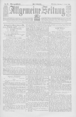 Allgemeine Zeitung Freitag 21. Januar 1898