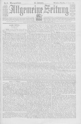 Allgemeine Zeitung Samstag 22. Januar 1898