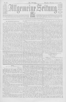 Allgemeine Zeitung Sonntag 23. Januar 1898